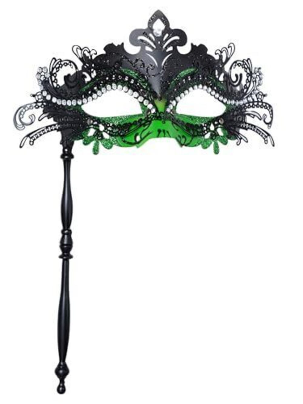 6432 Masquerade Mask with Stick Elegant Handheld Venetian Masks for Prom